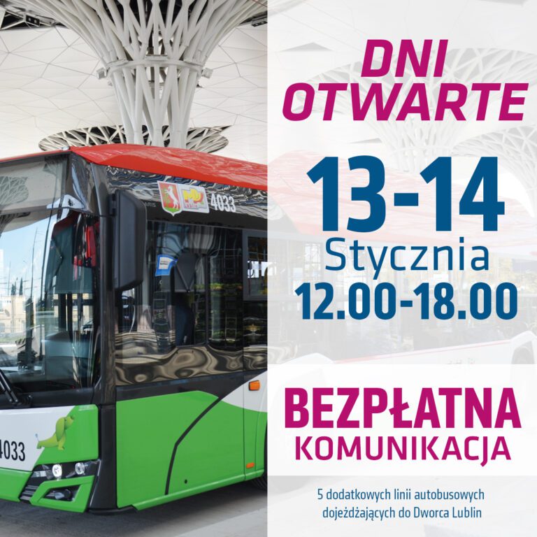 Dodatkowe bezpłatne linie dojeżdżające do Dworca Lublin w dniach 13-14 stycznia br.
