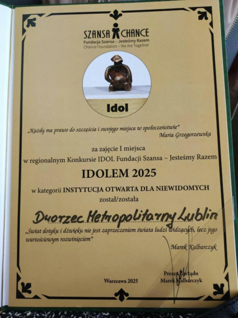 Dworzec Lublin z nagrodą IDOL 2025